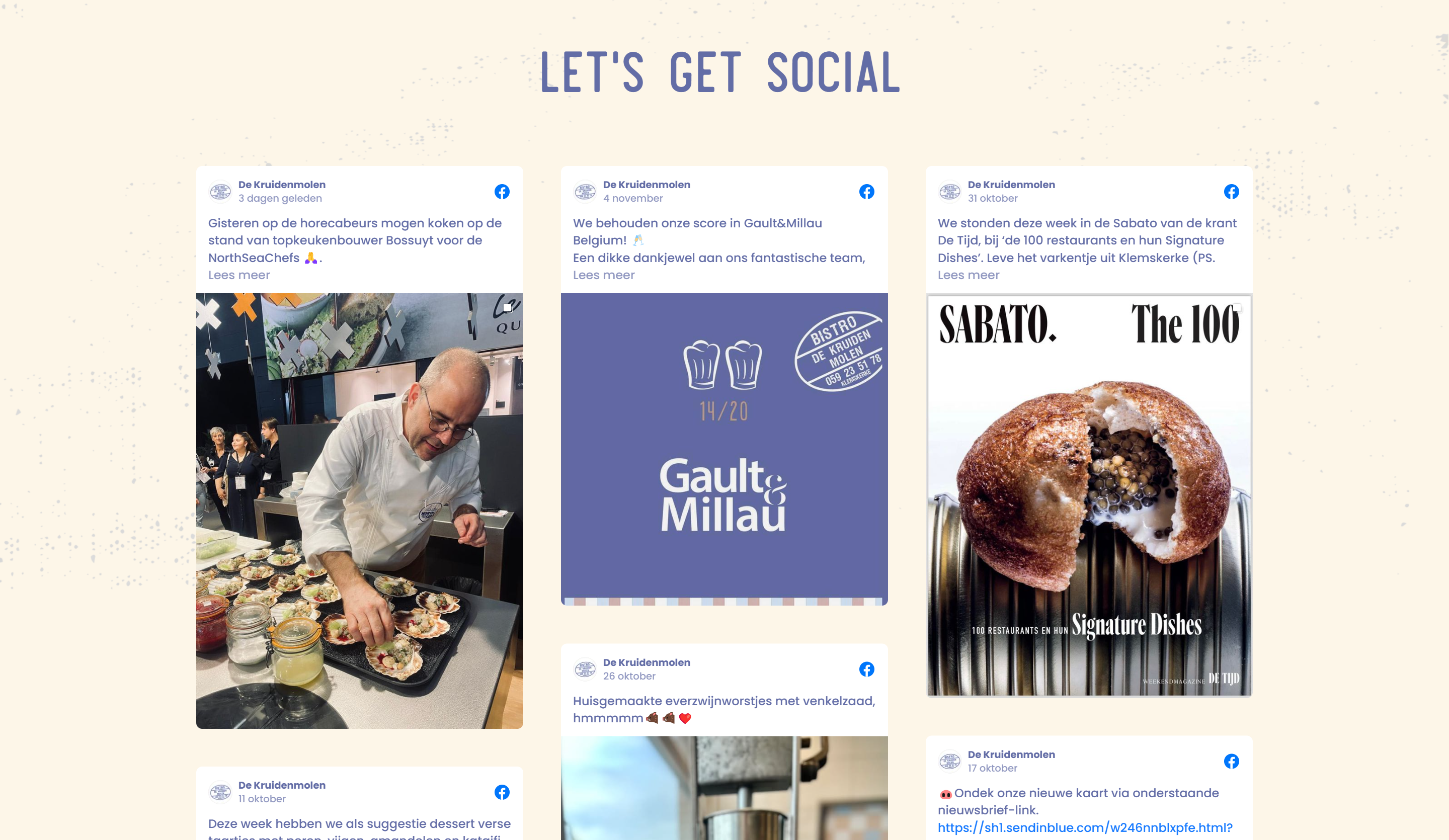 Screenshot of the Social section