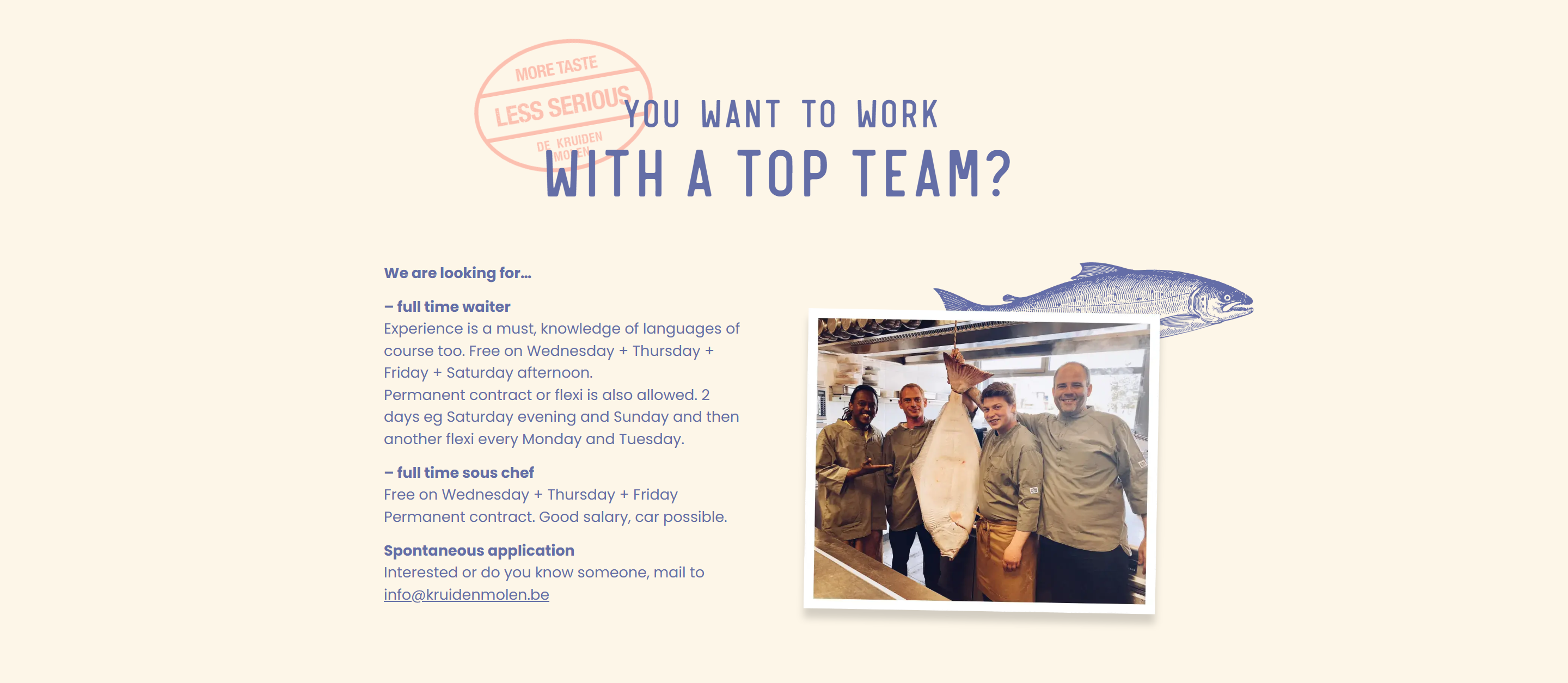 Screenshot of the About Team section