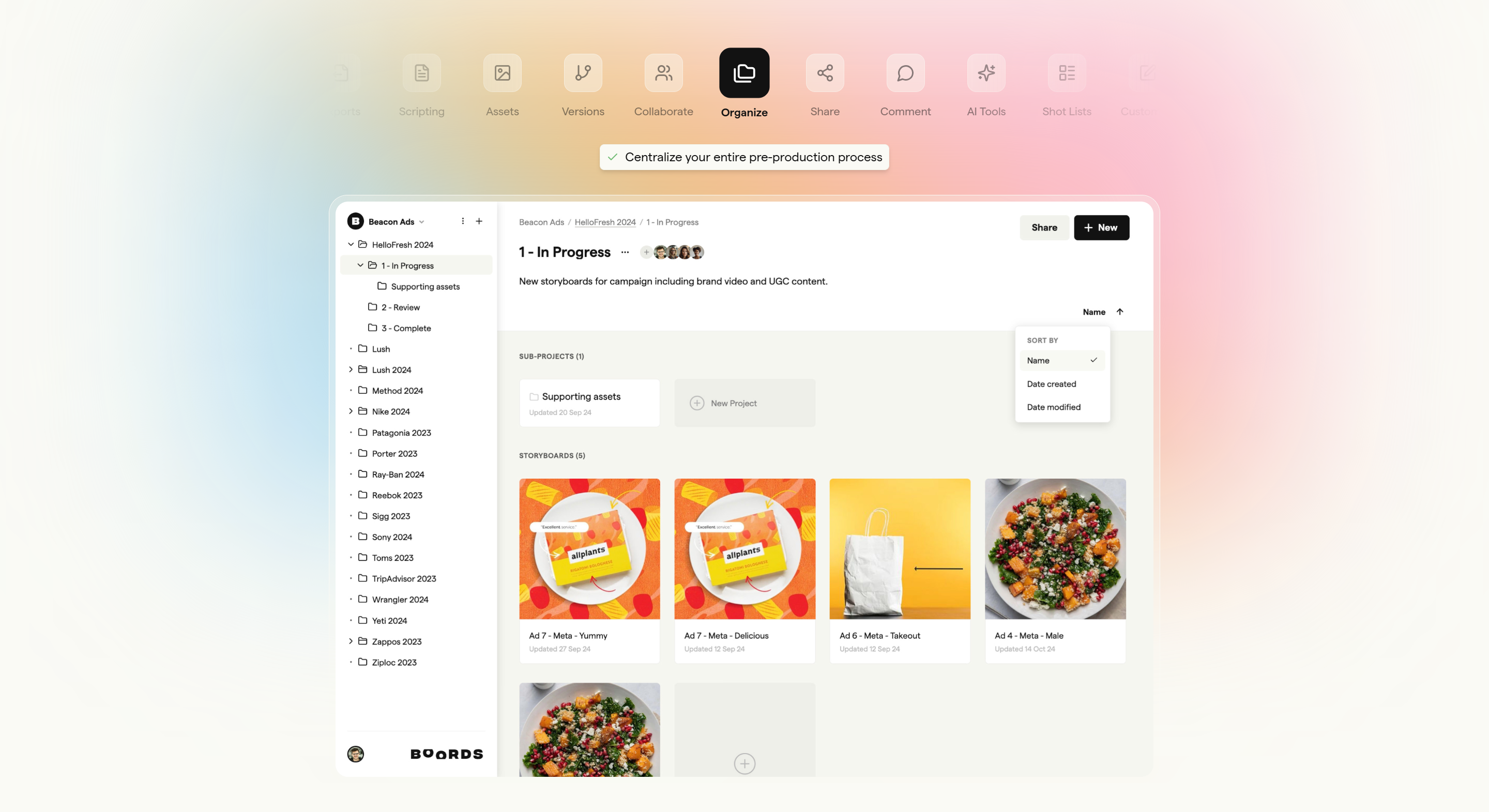 Screenshot of the Untitled section section