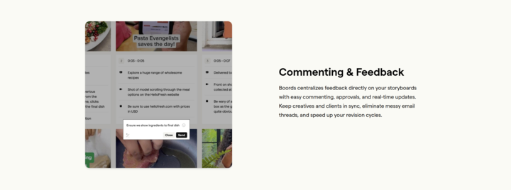 Screenshot of the Commenting and Feedback section