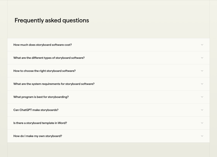 FAQs section from Boords