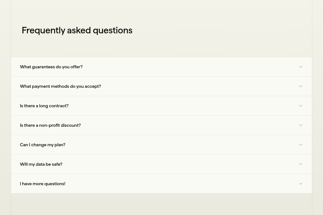 FAQs section from Boords