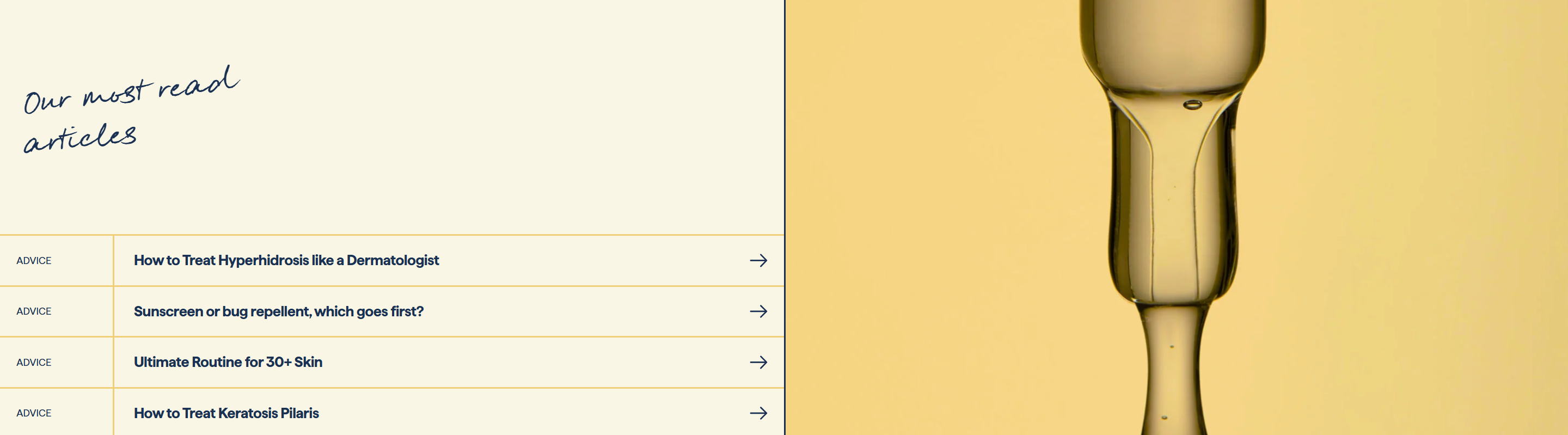 Screenshot of the Articles 2 section