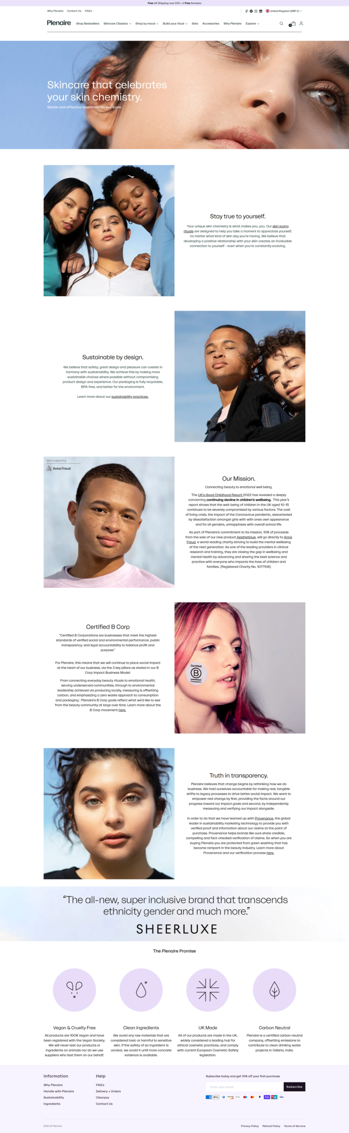 Screenshot of the About 1 page