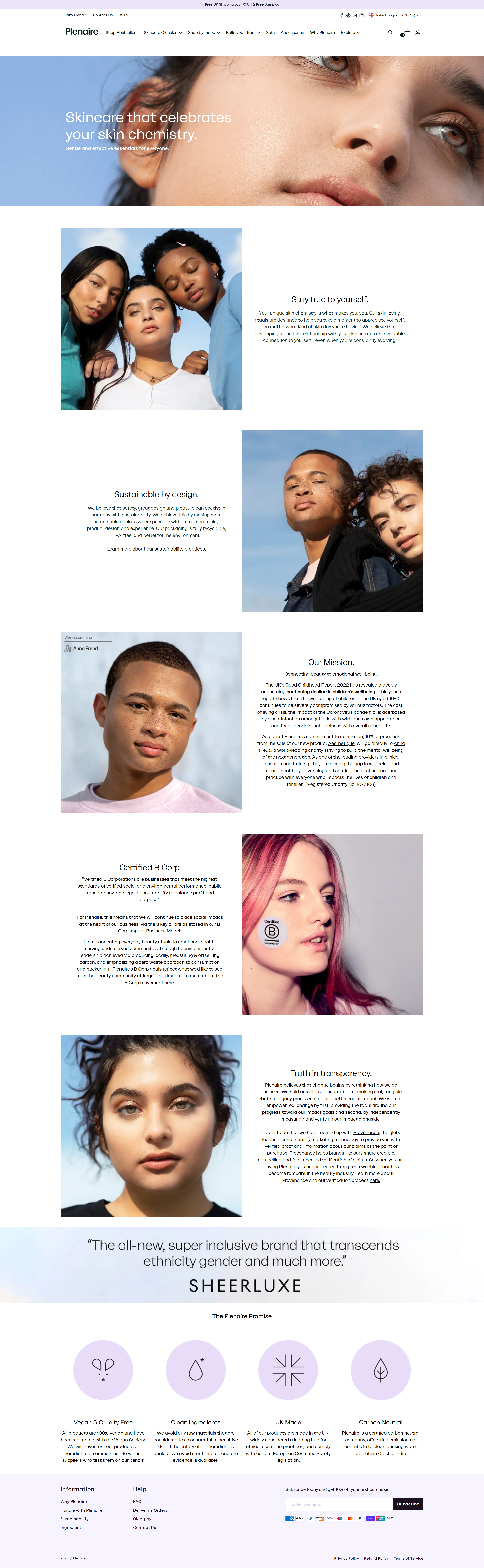 Screenshot of the About 1 page