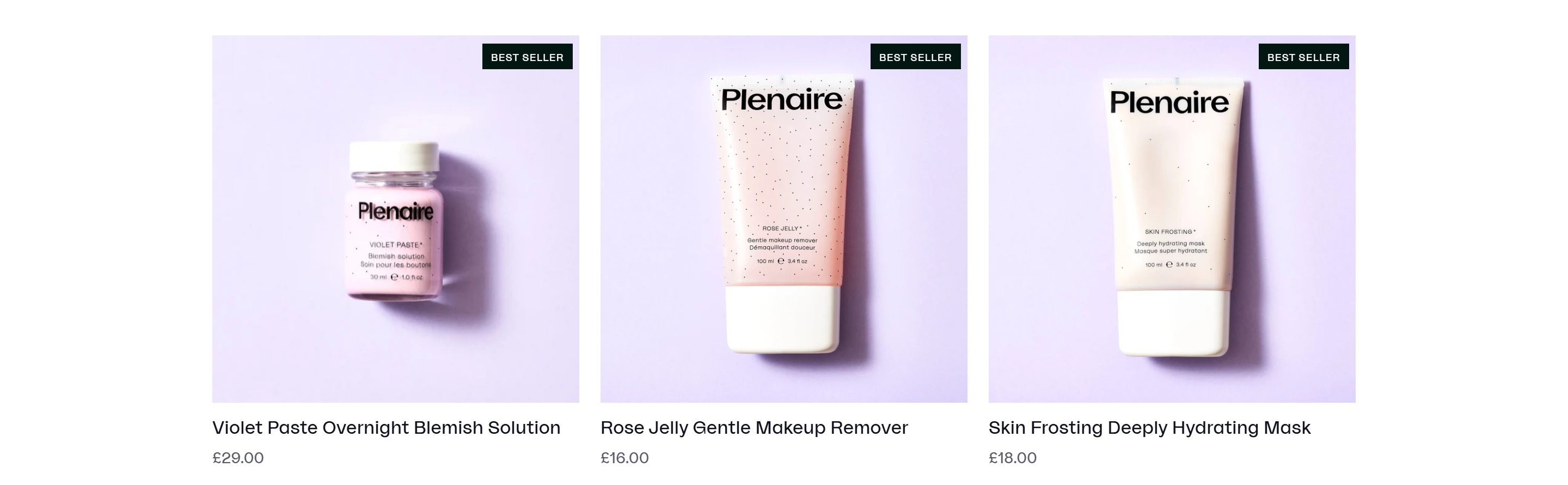 Screenshot of the Product Listing section