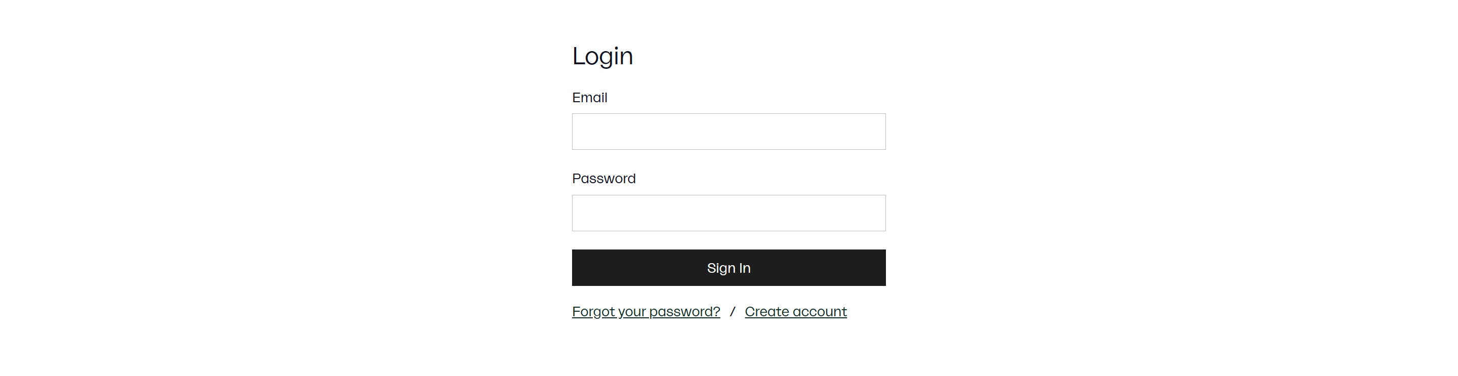 Screenshot of the Login Form section