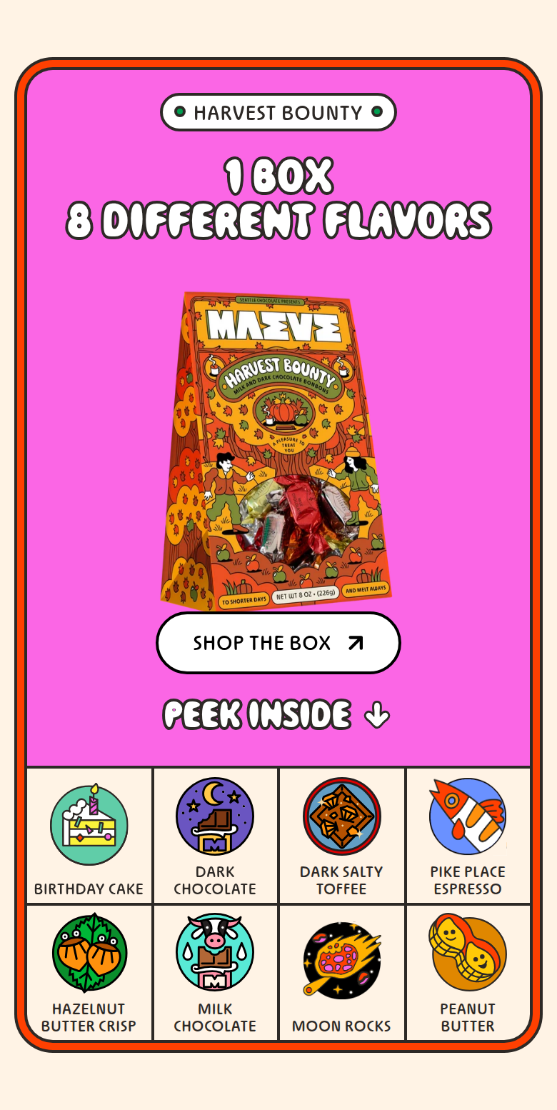 1 Box, 8 Flavors section from Maeve, on a phone