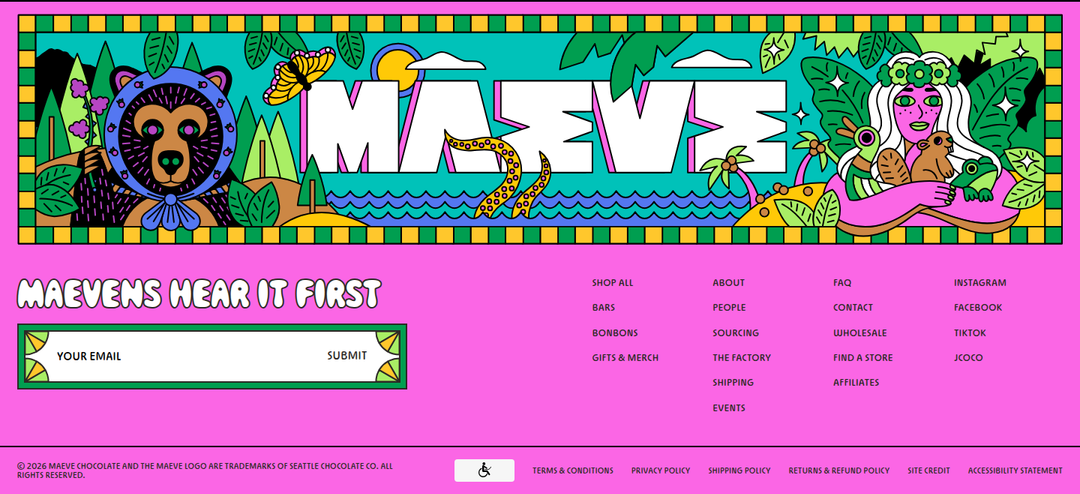 Footer section from Maeve