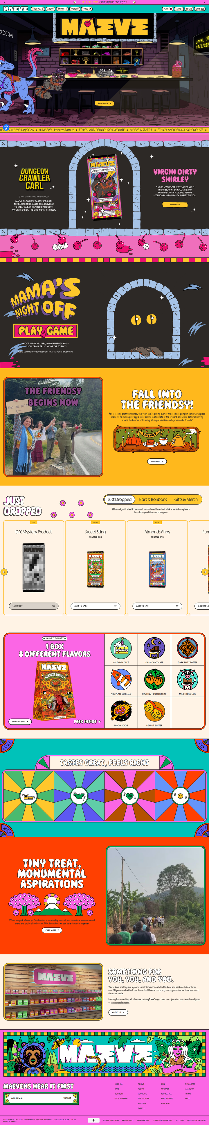 Home page from Maeve