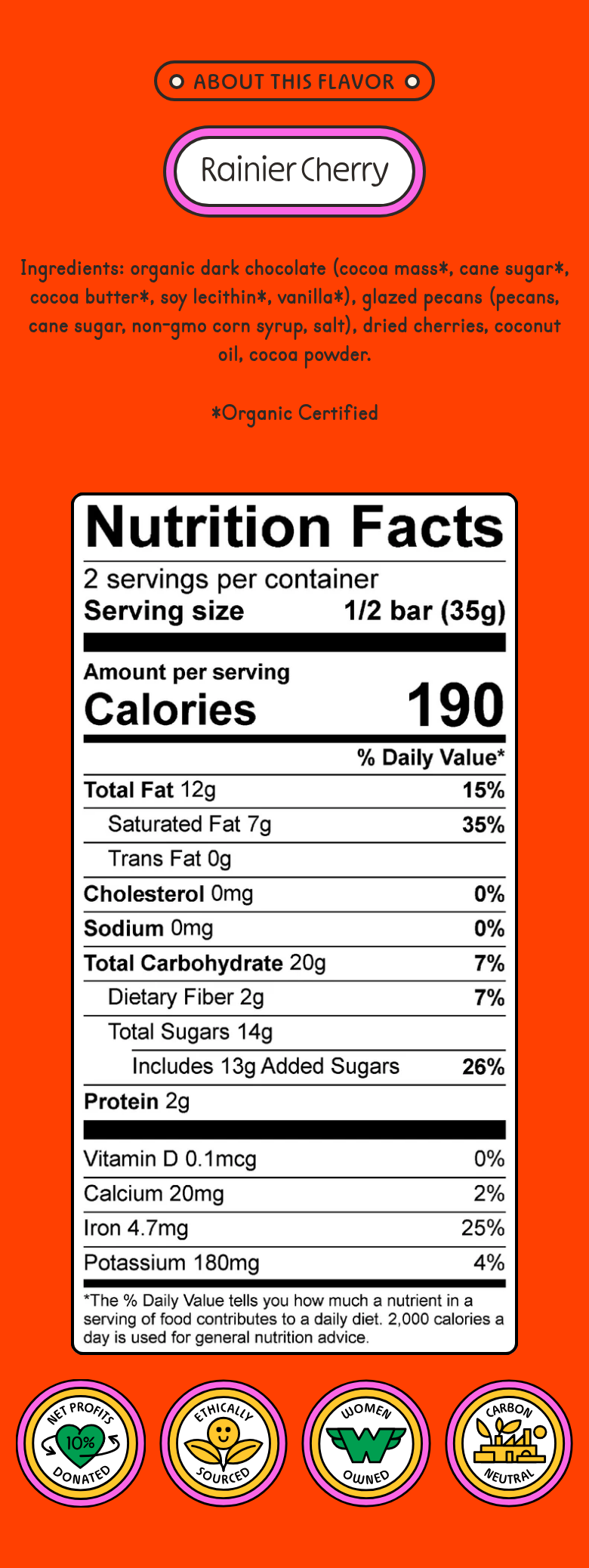 Nutrition Facts section from Maeve, on a phone