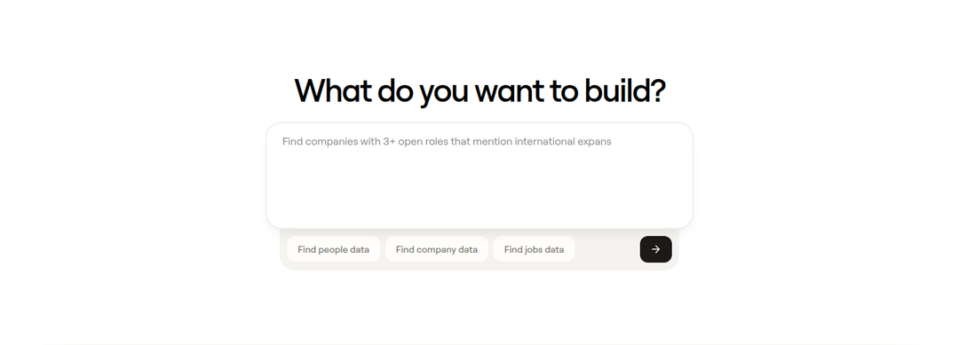 What Do You Want to Build? section from Clay