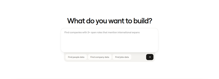What Do You Want to Build? section from Clay