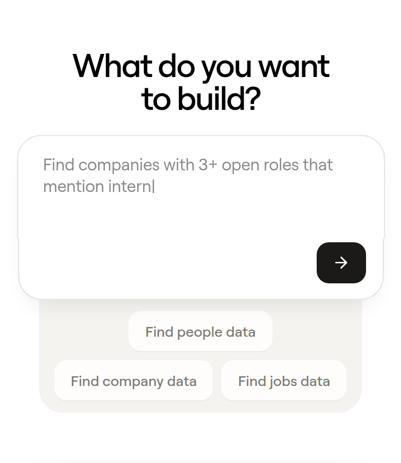 What Do You Want to Build? section from Clay, on a phone