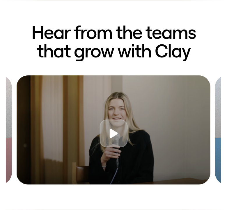 Hear From the Teams section from Clay, on a phone