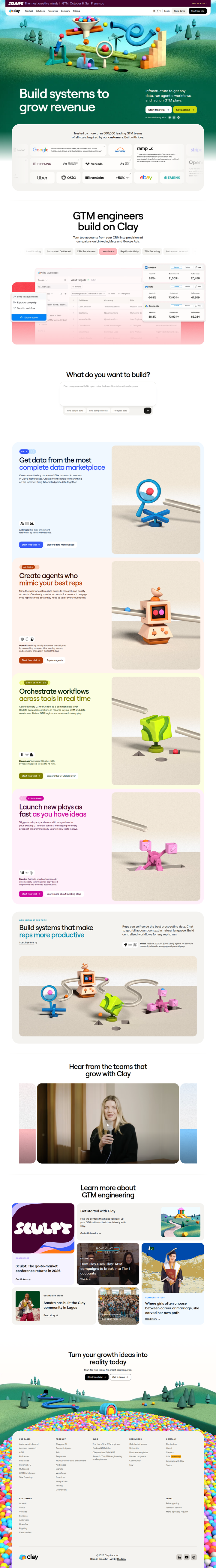 Home page from Clay