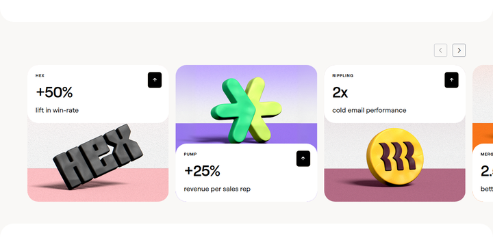 Customer Results section from Clay