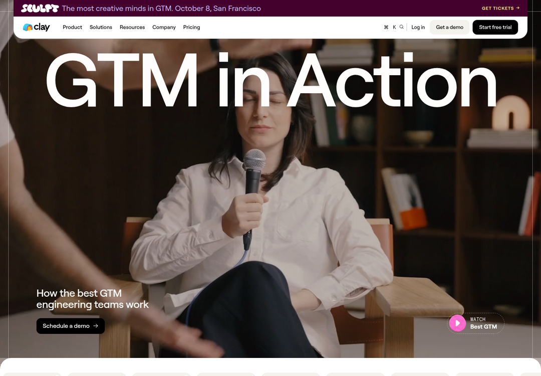 GTM in Action section from Clay