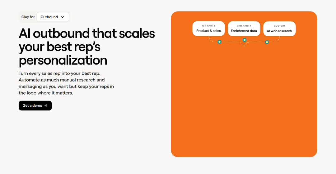 AI Outbound That Scales section from Clay