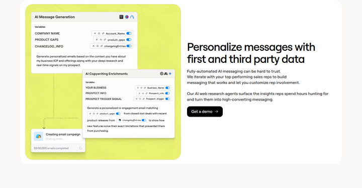 Personalize Messages section from Clay