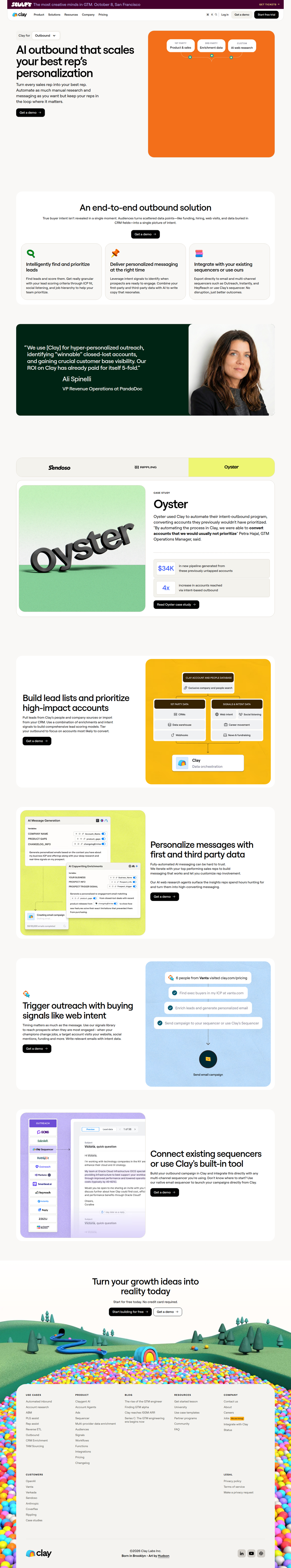 AI Outbound page of Clay