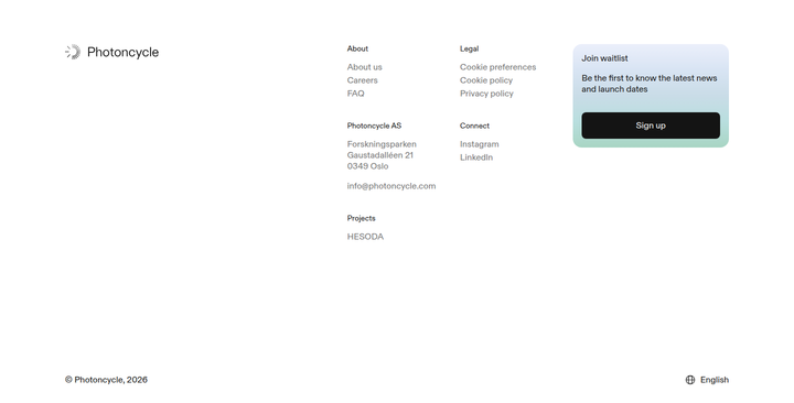 Footer section from Photoncycle