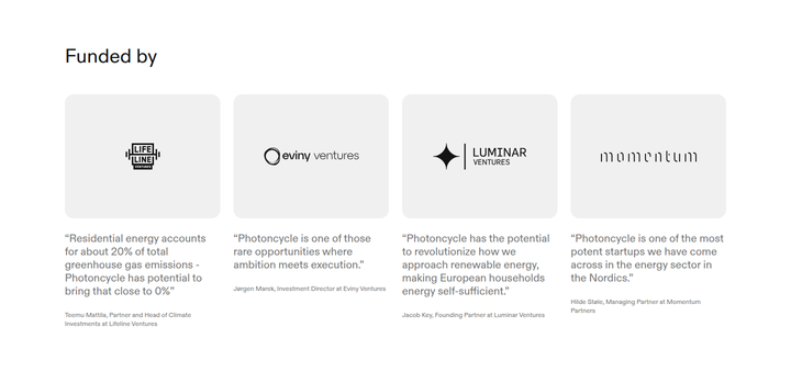 Funded By section from Photoncycle
