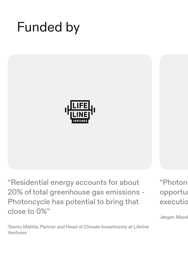 Funded By section from Photoncycle, on a phone