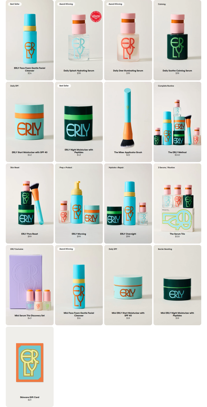 All Products section from ERLY