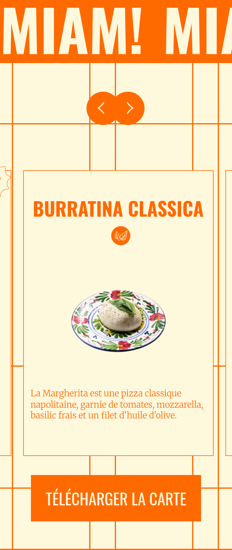 Miam! Miam! Miam! section from Tripletta, on a phone