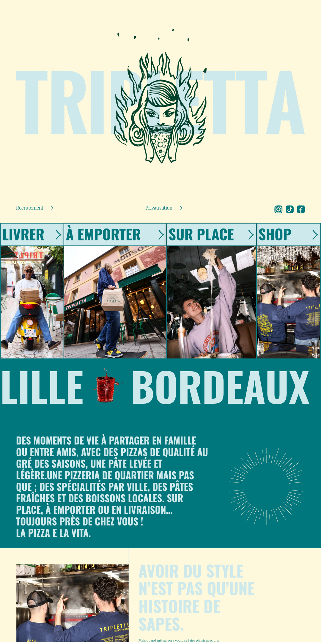Home page of the Tripletta website