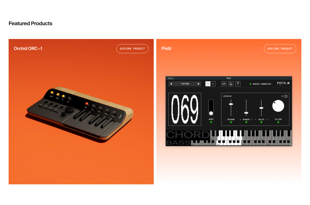 Featured Products section from Telepathic Instruments