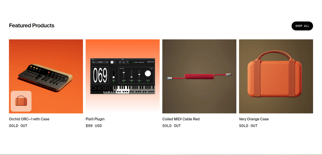 Product Carousel section from Telepathic Instruments