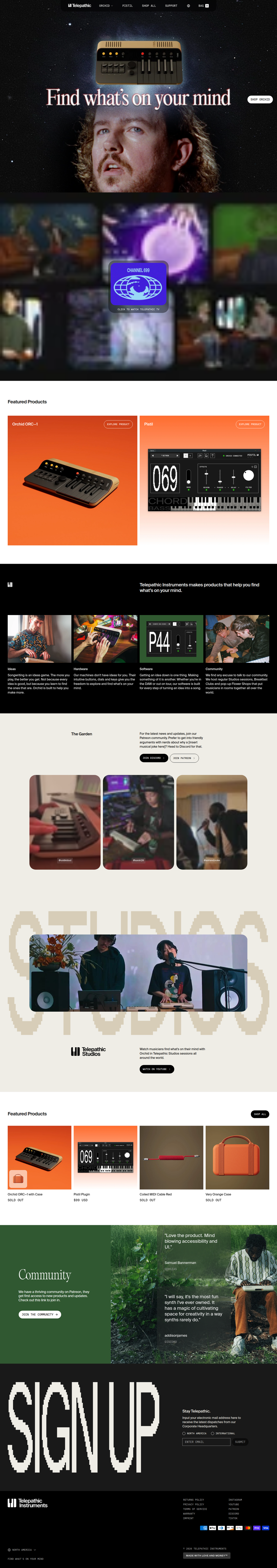 Home page of Telepathic Instruments