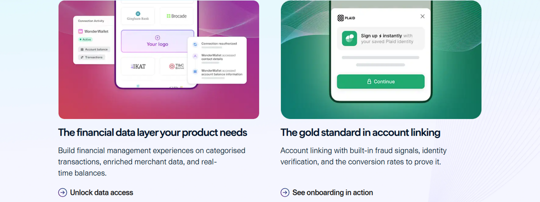 The Financial Data Layer section from Plaid