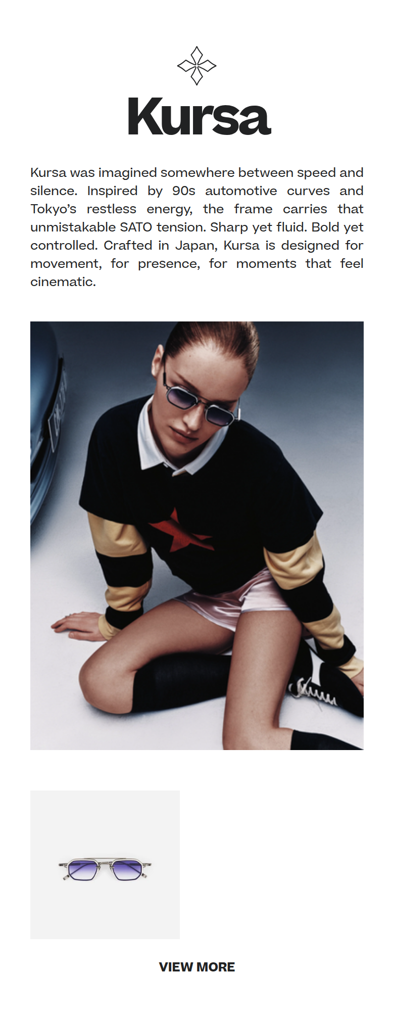 Kursa section from SATO Eyewear, on a phone