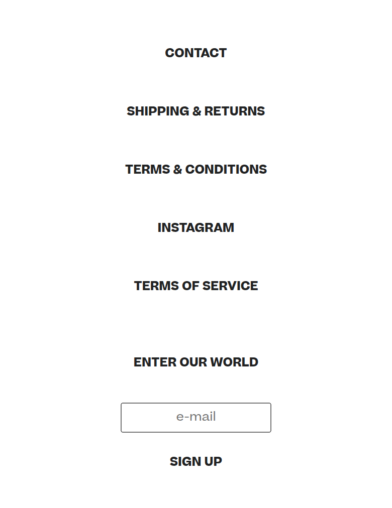 Footer section from SATO Eyewear, on a phone