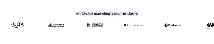 Trusted by Marketing Teams section from Jasper