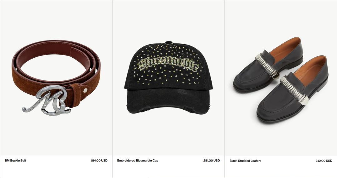Accessories section from Bluemarble