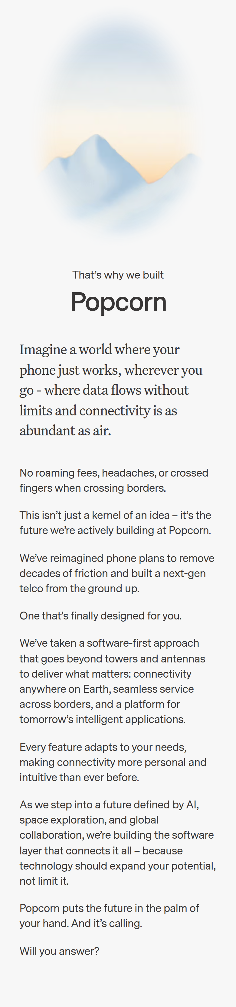 Why We Built Popcorn section from Popcorn, on a phone