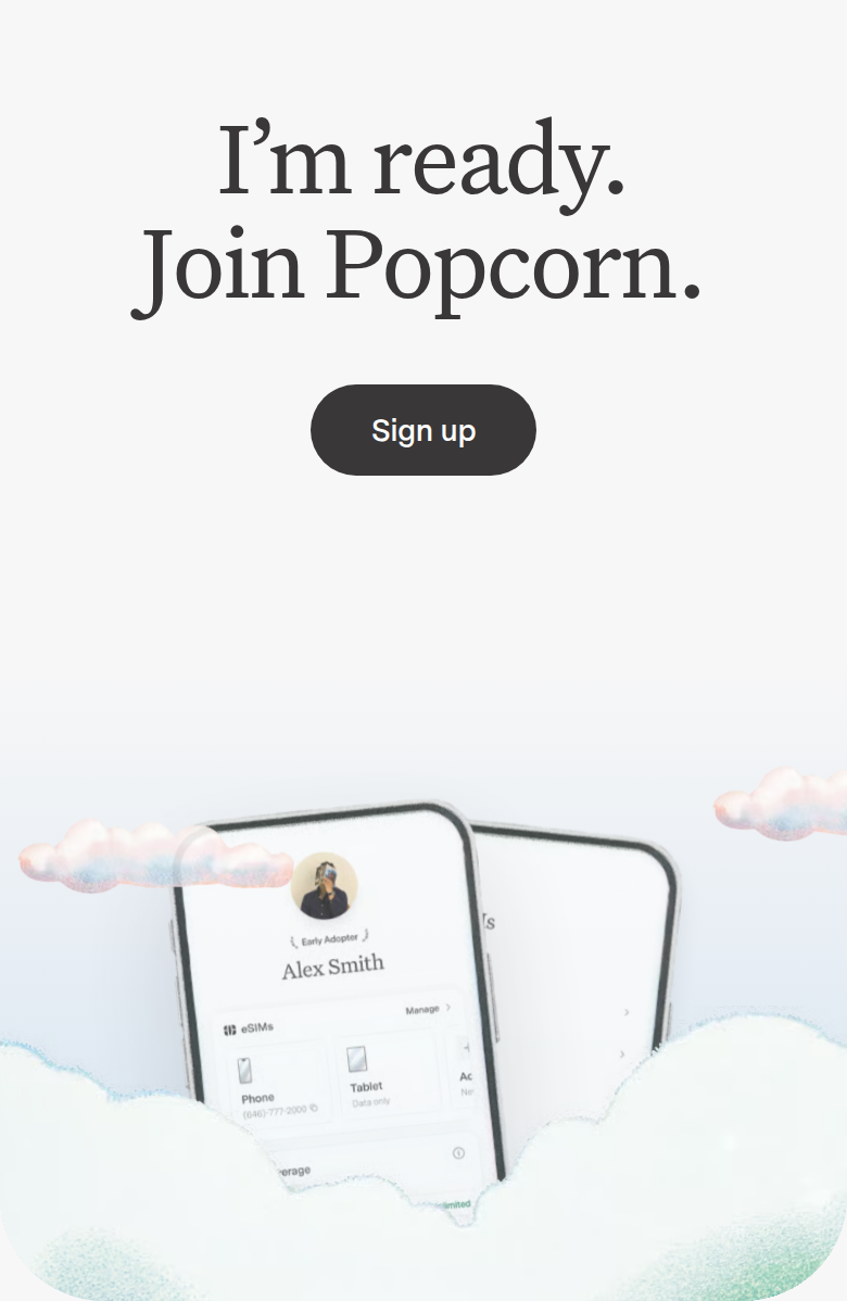 Join Popcorn section from Popcorn, on a phone