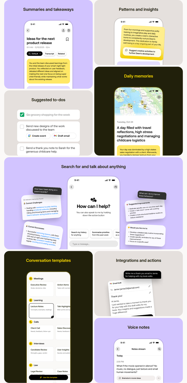 App Features section from Bee