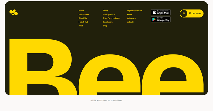 Footer section from Bee