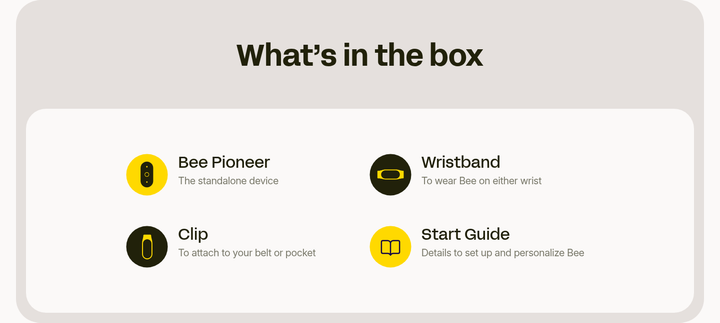 What's in the Box section from Bee