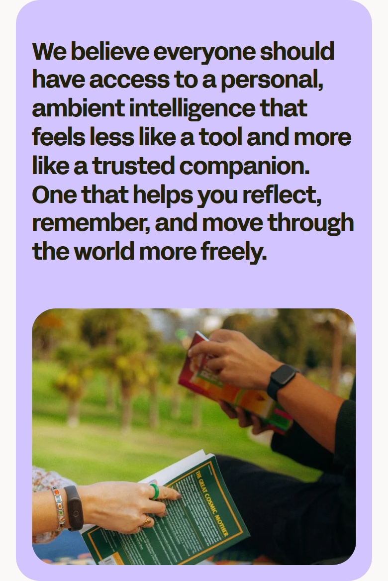 What We Believe section from Bee, on a phone