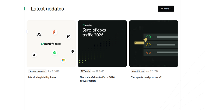 Latest Updates section from Mintlify