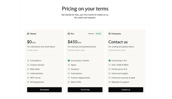 Pricing on Your Terms section from Mintlify