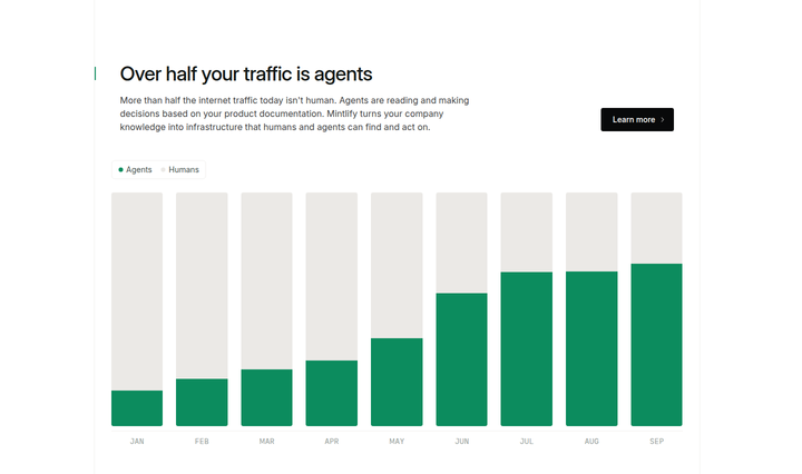Over Half Your Traffic Is Agents section from Mintlify