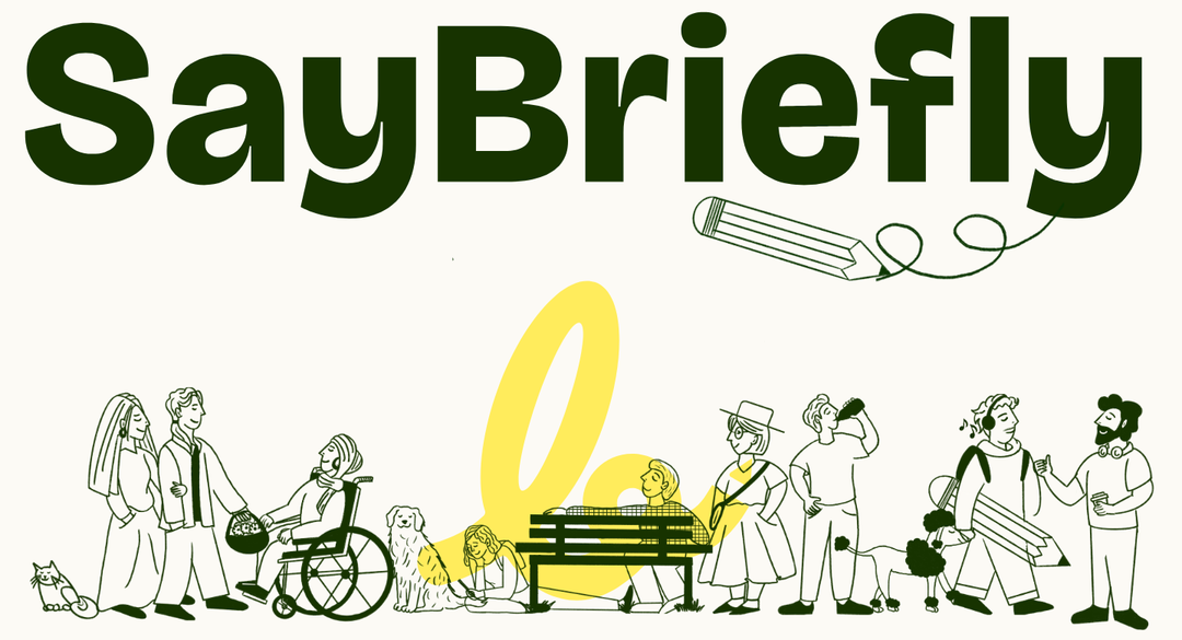 SayBriefly Wordmark section from SayBriefly