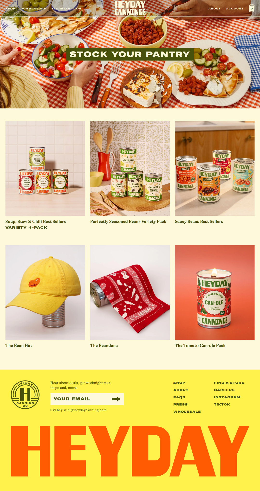 Shop All page of Heyday Canning